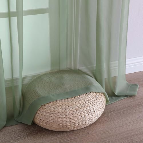 Sage Green Bedroom Curtains 2 Panel Sets 90 Inch Length (Sage Green / 59"W x 90"L (Pack of 2))