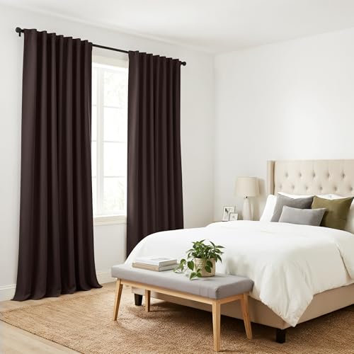102 inch Long Curtains 2 Panels Set for Living Room Bedroom (Brown / 52"W x 102"L (Pack of 2))