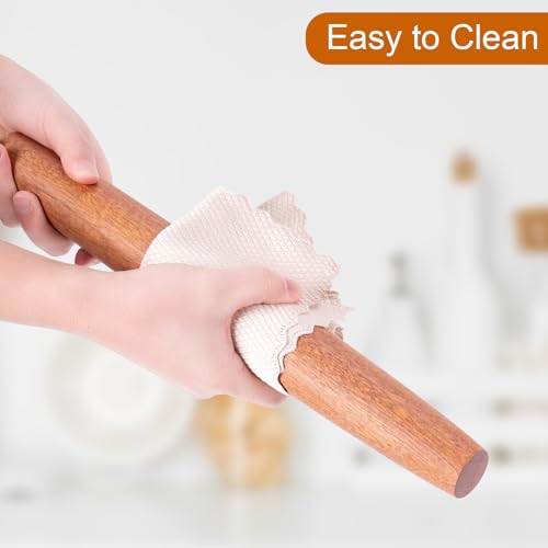 French Rolling Pin for Baking (15.75 Inches-Pointed / Brown)