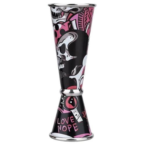 Jigger for Bartending Stainless Steel (Skull-Pink / 1 count)