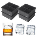 Large Ice Cube Trays Silicone (black 4 pack)