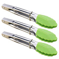 7" Mini Tongs with Silicone Tips (7-inch / Green)