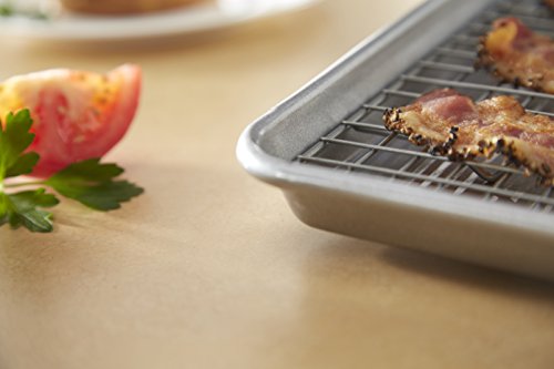 Bakeware Quarter Sheet Baking Pan and Bakeable Nonstick Cooling Rack Set (Quarter Sheet (Pack of 1) / Quarter Sheet Pan & Rack Set)