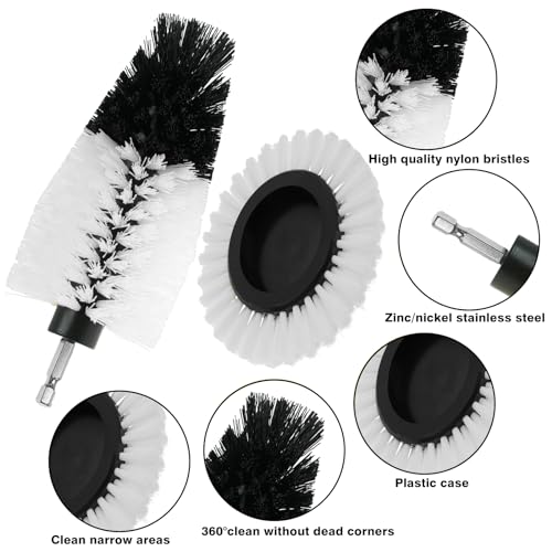 8 Pcs Drill Brush Attachment Set (White)