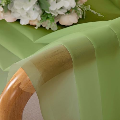 Lime Short Sheer Curtains 45 Inch Length for Small Windows (Lime / 42"W x 45"L (Pack of 2))