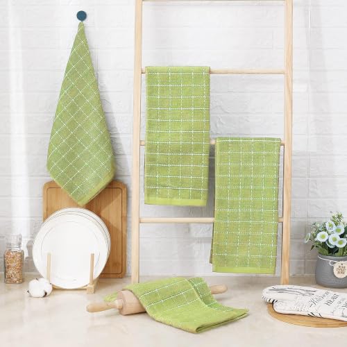 100% Cotton Terry Kitchen Towels (Sage Green / 13 X 28 - 4 Pack)