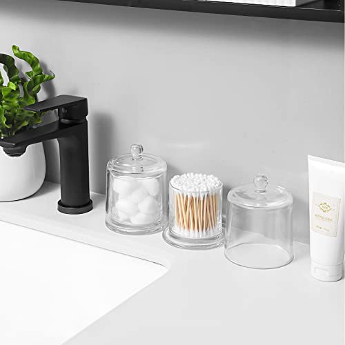 Qtip Holder Apothecary Jars with Lid (Black)
