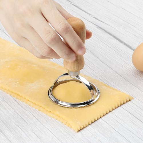 Ravioli Stamp Maker Cutter with Pasta Cutter Wheel