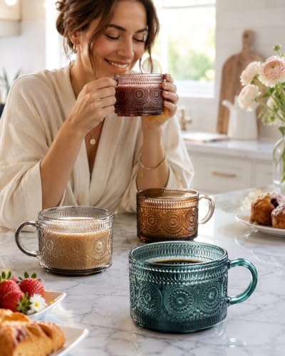 Colored Vintage Coffee Mug Set (Set of 6 / Vintage)