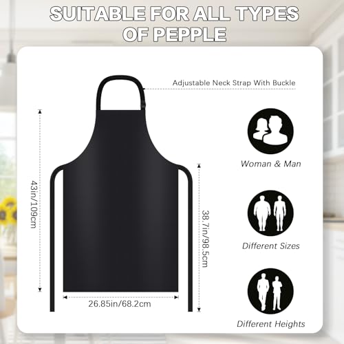 4 Pack Waterproof Vinyl Apron (Black)