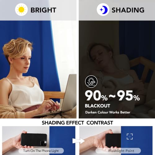 Blackout Curtains for Bedroom (Royal Blue / 52"W x 72"L (Pack of 2))