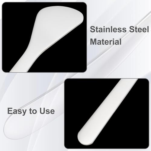 3pcs Mini Stainless Steel Makeup Spatula (3pcs D Style-Silver)