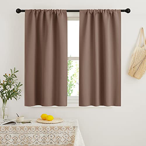 Blackout French Door Window Curtain Coverings (Mocha / 29"W x 45"L (Pack of 2))