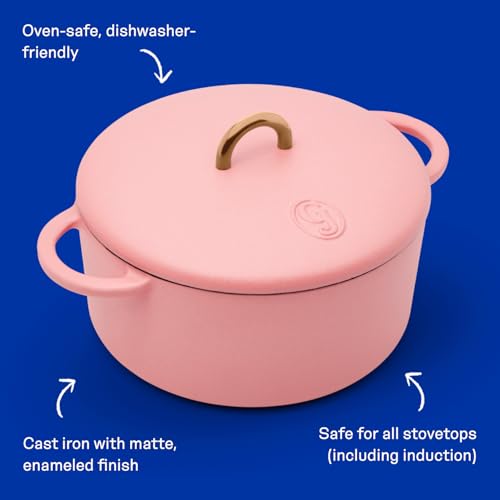 3.5 Quart Enameled Cast Iron Dutch Oven Pot w (Taffy)