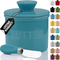 Large Butter Crock with Lid with Water Line (Turquoise / Large)