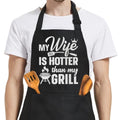 Mens Aprons with Pockets Funny Apron for BBQ Grilling Kitchen Cooking Valentines Birthday Christmas (Husband 1)
