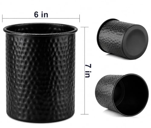 Kitchen Utensil Holder (Matte Black / Hand Hammered)