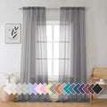 Sheer Voile Window Treatment Rod Pocket Curtain Panels for Kitchen Bedroom Living Room Drapes Sunlight Filtering Privacy Semi Home Decor Assorted (40"W x 96"L (Pack of 2) / Charcoal Grey)
