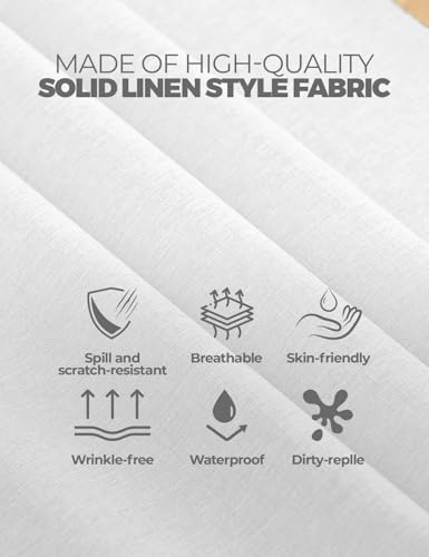 White Washable Table Cloths for 8 Ft Rectangle Tables (White / 120" x 60"-4 Pack)