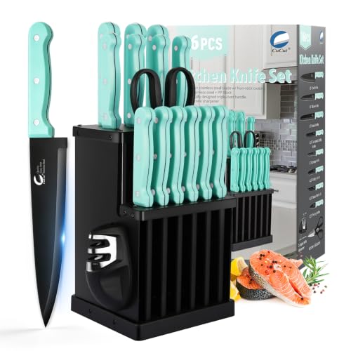 16 Piece Kitchen Knife Set with Block
