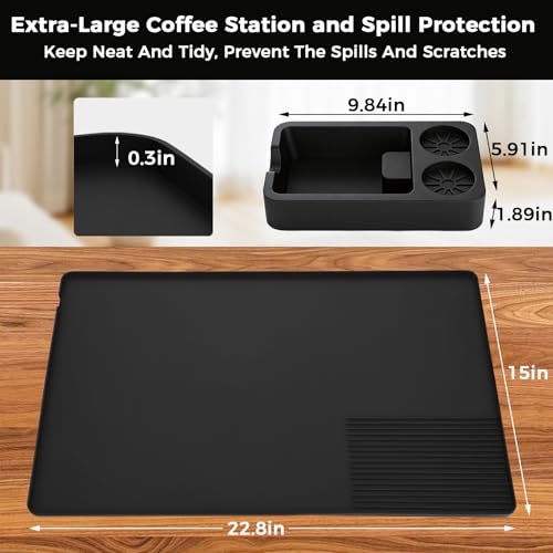 Silicone Coffee Maker Mat for Ninja Luxe Espresso Machine ES601 Inky (Inky)