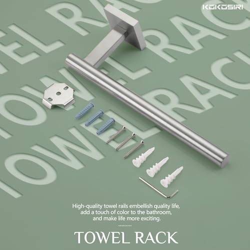 Towel Holder Brushed Nickel Bathroom Accessory Hand Towel Bars Wall Mounted Kitchen Cabinet Paper Holder Stainless Steel (Brushed Nickel / 1 Pack)