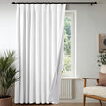 Pinch Pleated 100% Blackout Linen Curtains 84 Inch for Living Room (Cream White/Linen Total Blackout / 60"W x 84"L (Pack of 1))