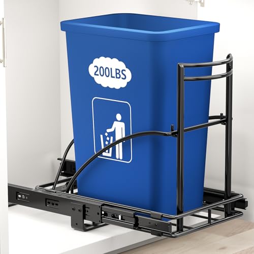 Under Sink Trash Can Pull Out Trash Hidden for 30 (Dark Black)