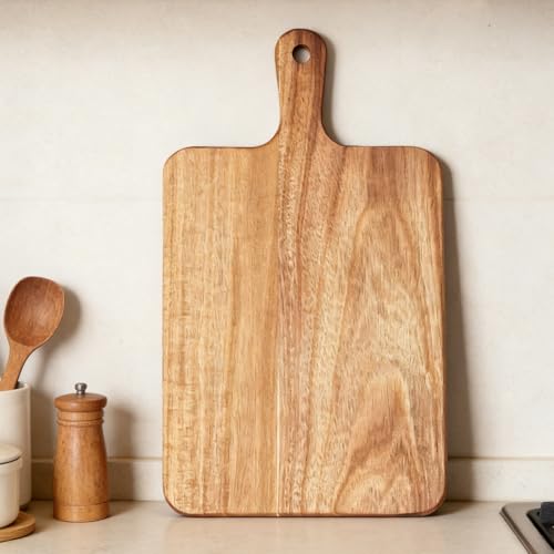 Acacia Wood Cutting Board with Handle 16''x9'' (Rectangular-16x9-1PCS)
