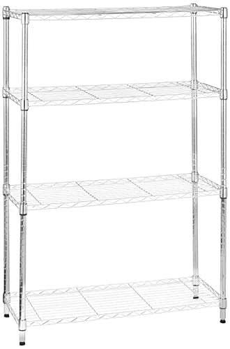 4 Shelf Adjustable Heavy Duty Steel Wire Rack Storage Shelving Unit for Kitchen (4 -Shelf / 36" L x 14" W x 54" H / Chrome)