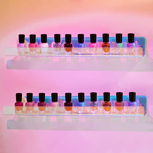 2 Pcs 15" Iridescent Acrylic Shelves for Wall Decor and Display (Iridescent)