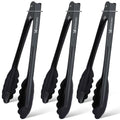 9 Inch Kitchen Food Tongs (9" / Black)