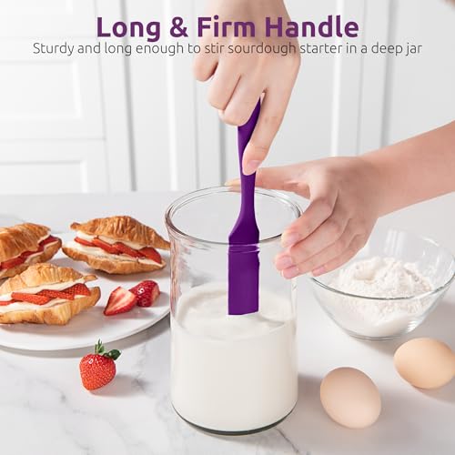 Skinny Silicone Jar Spatula Scraper (Purple / 9.72 in)