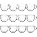 12 Pack Glass Coffee Mugs with Handles (Minimalist)