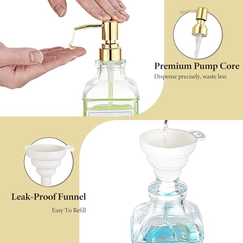 Glass Soap Dispenser with Gold Pump (Blk-5070-2g)