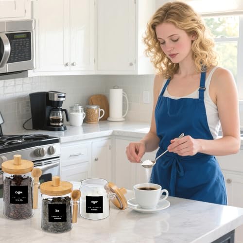 3 Pcs Glass Coffee Container Set (13.5,20,25 oz)