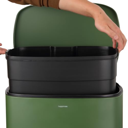 Connor 2 Piece Iron Trash Can (Pine Green)