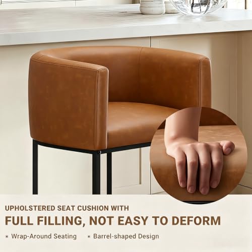 26" H Counter Height Bar Stools Set of 2 (Walnut Brown / Set of 2)