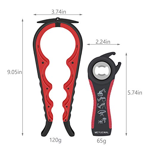 Jar Opener Bottle Opener for Weak Hands (New red)