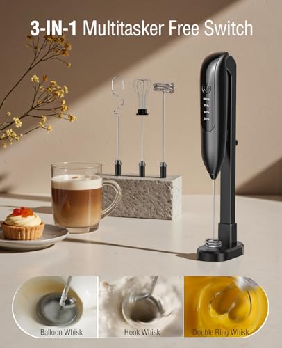Milk Frother Handheld (Deep black)