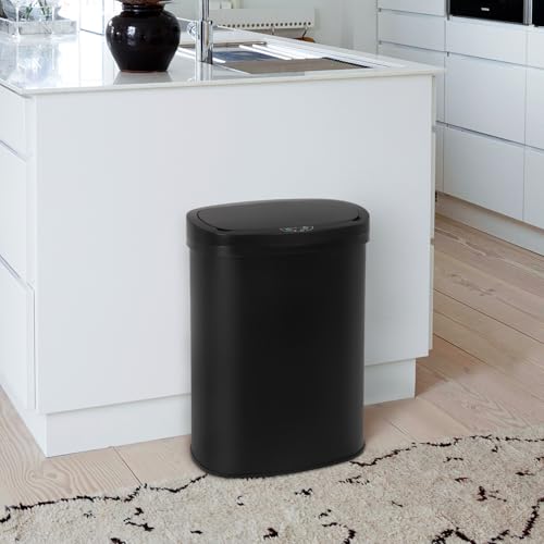 13 Gallon Stainless Steel Trash Can (Black Stainless Steel)