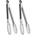 Stainless Steel Locking Kitchen Tongs for Cooking & Serving (9 inch, 2pack)