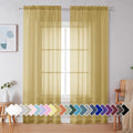 Gold Sheer Curtains 84 Inches Long 2 Panels (Gold / 42"W x 84"L (Pack of 2))