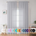 Light Grey Sheer Curtains 90 Inches Long for Living Room 2 Panels Set (Light Grey / 42"W x 90"L (Pack of 2))