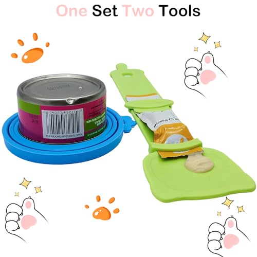 Universal Pet Food Can Lids (Green/Blue/Orange Lids&Green Feeder)