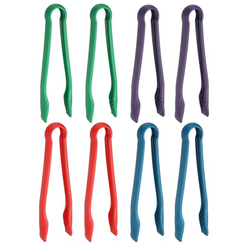 8 Pcs Toaster Tongs (10 Inch / Blue/Green/Purple/Red)