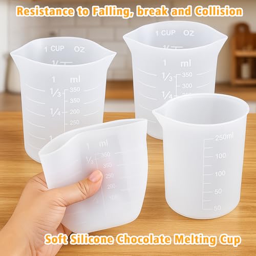 Silicone Cups for Melting Chocolate (250ml*2+350ml*2)