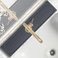 Faucet Mat for Kitchen Sink with Raised Feet (23.7" x 4" / Dark Gray Style 2)