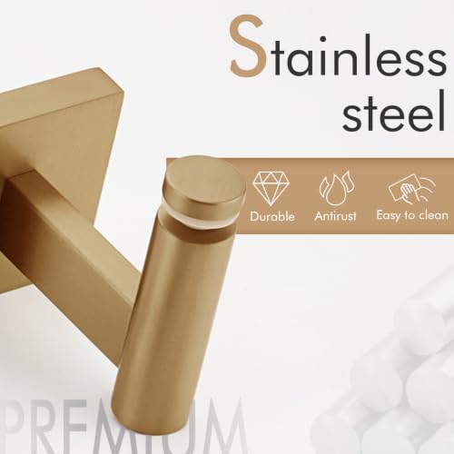 Wall Shelves Bathroom Hardware Glass Floating Shelf 20 (Champagne Bronze / 20-Inch)