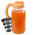 2 Quart Glass Mason Jar Pitcher with Lid (Carrot Orange)